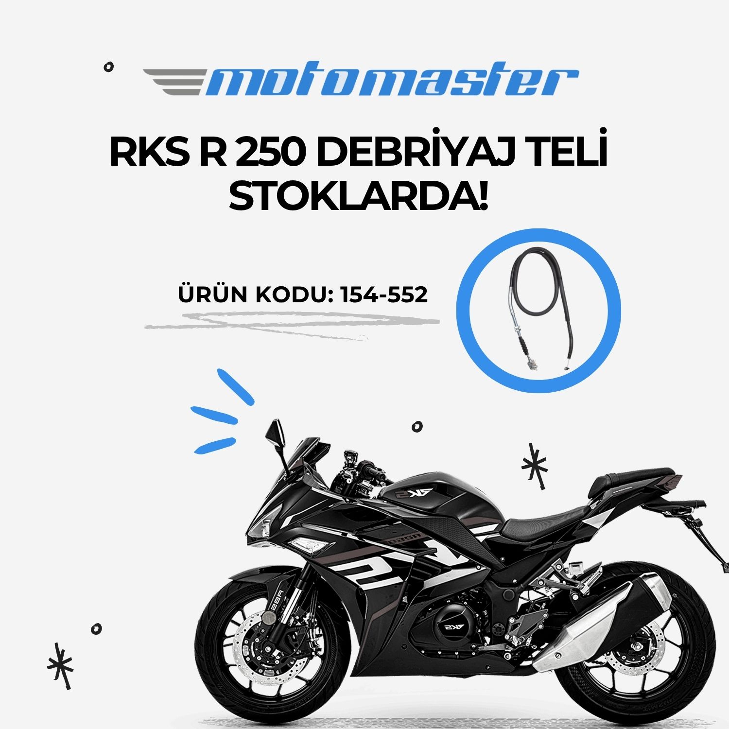 RKS R 250 İçin Motomaster Debriyaj Teli